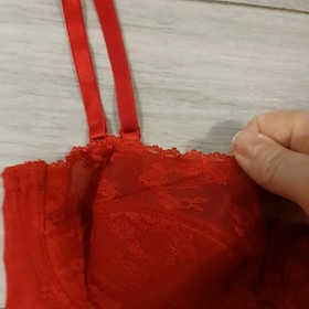 Vintage Ann Summers Red Lace Entice Boned Multi Way Corset Top Size 34C