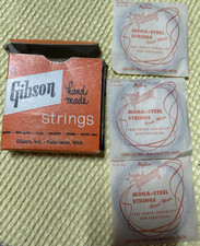 Vintage Gibson Mona-Steel Nylon Guitar E 6th Strings Lot w/ Box USA