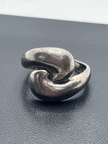 Anello a vortice astratto in argento sterling misura 8 vintage - Foto 8 di 15