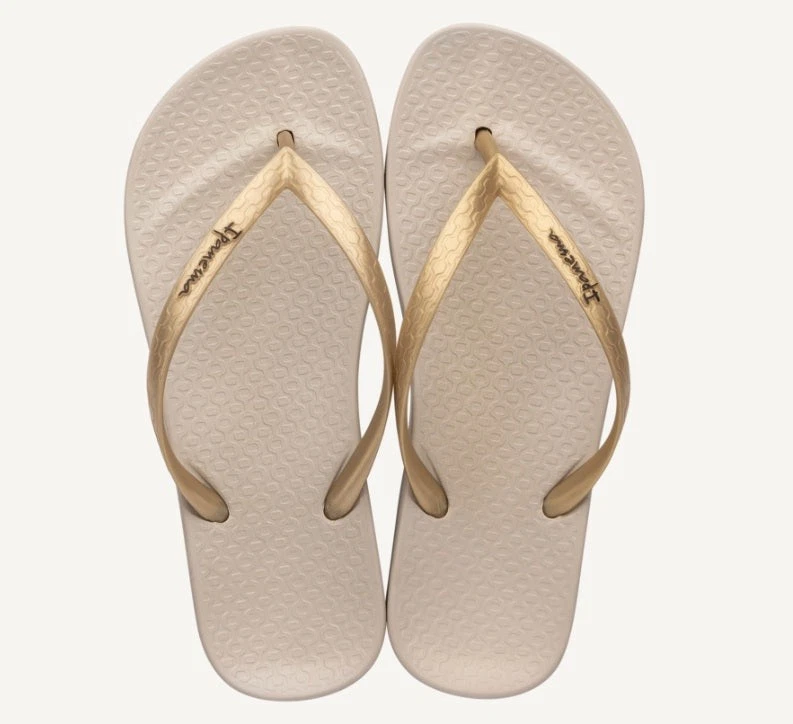 Ipanema Anatomica Tan Fem Flip Flops IP.81030.23097 Beige/Gold NEW