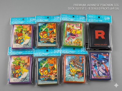 Japanese Pokemon Card Sleeves Deck Shields Sealed Mixed Lot Pikachu Tohoku