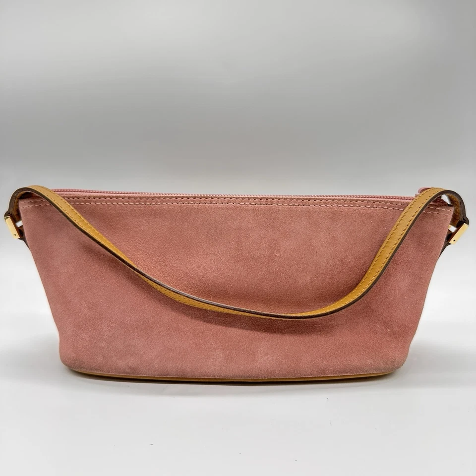 Bolsa de mão Gucci acessório mini bolsa de couro camurça rosa autêntica - Imagem 4 de 4