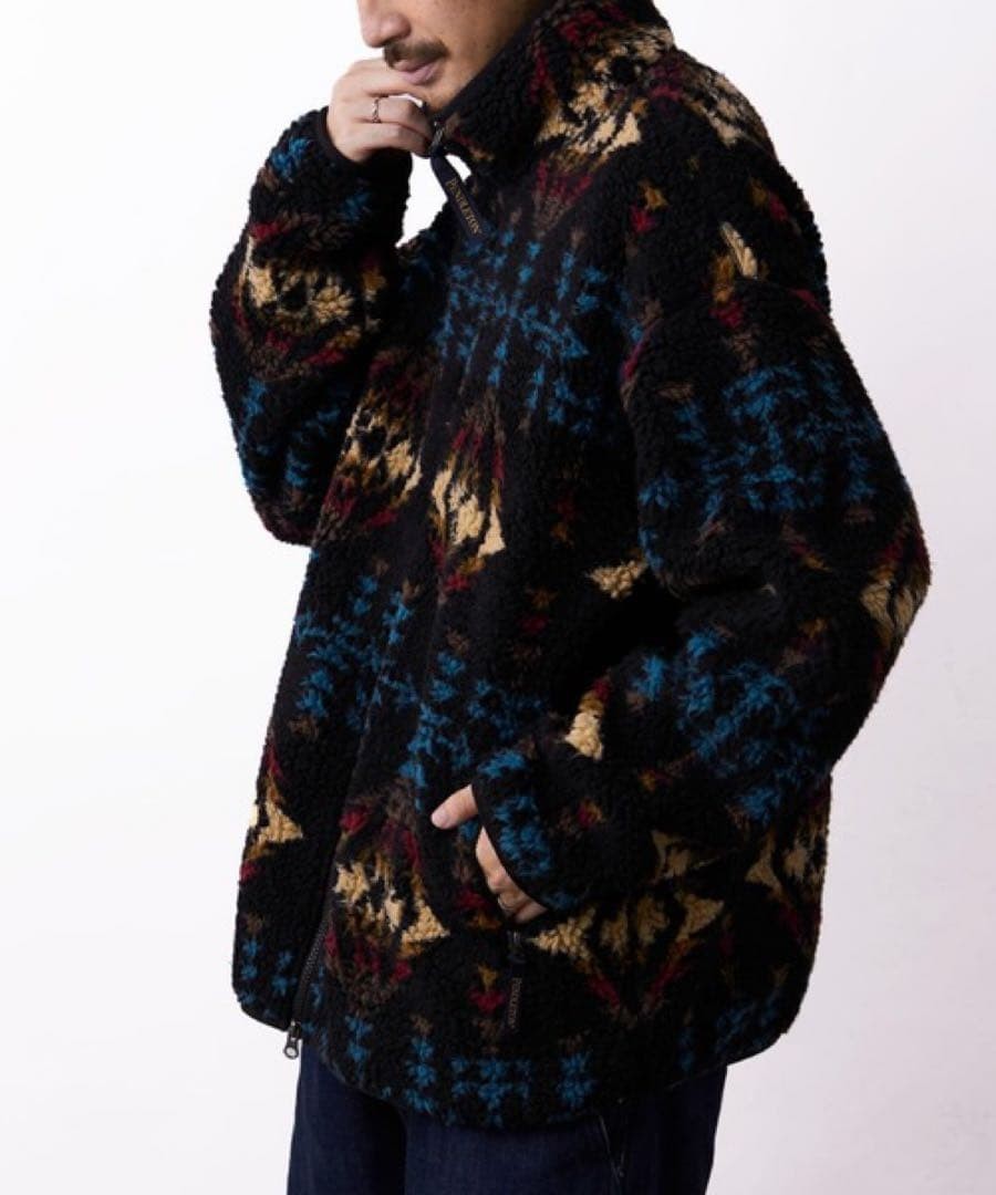 PENDLETON Boa Jacket Geometric Accent Stand M - image 1