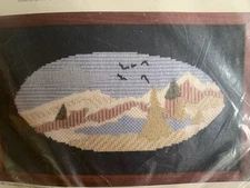 Winter Scene Stitch Sampler Needlepoint Kit Caro CM NIP 6x10