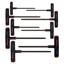 Eklind Tool 9 Piece Set Power T Handle Ball Hex Key Alloy Steel Allen Wrench