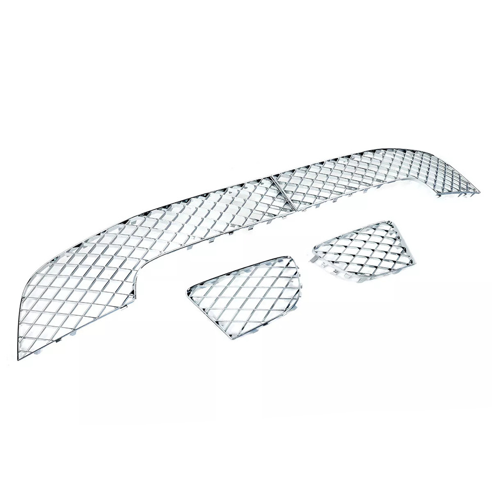 NEW 4PCS Chrome Bumper Lower Mesh Grille For Bentley Continental Gt Gtc 2012-15
