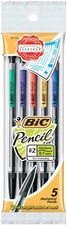 BIC Mechanical #2 Pencils .7mm 5/Pkg-Assorted Colors
