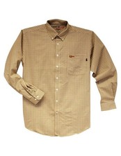 Cinch Work Shirt Mens L/S WRX Flame Resistant Plaid M Brown WLW3001010