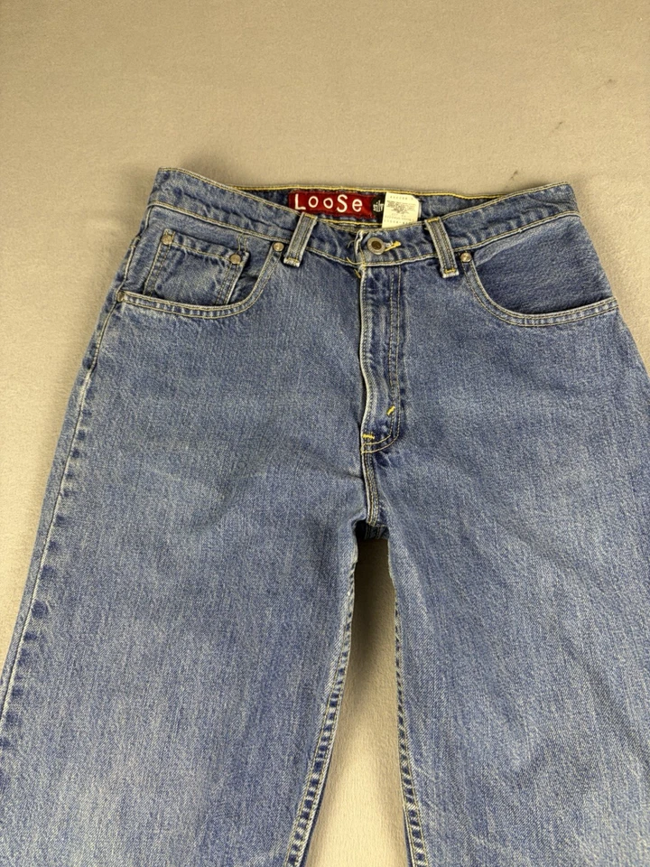 Jeans feminino vintage Levi’s SilverTab ajuste solto médio 9/10 jeans azul anos 90 Y2K - Imagem 2 de 4