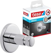 tesa SMOOZ Klebehaken verchromt rund 37 x 37 x 37 mm ohne Bohren Badhaken