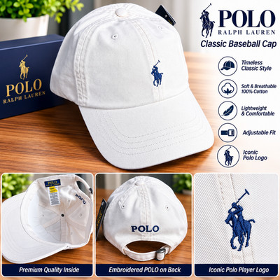 Polo Ralph Lauren klassische Sportmütze cremeweiß Baumwolle verstellbar Baseballmütze