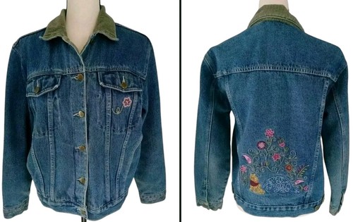 Vintage 90s Disney Store Winnie The Pooh Embroidered Denim Jacket Eeyore Small