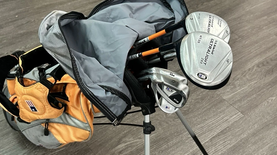 Juego de 7 palos de golf USKG US Kids wt-20 UL-51 LH Youth Juniors 48"-54" de alto + bolsa Foto 4 de 4