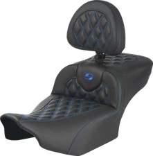 Saddlemen Roadsofa Blue Lattice Extended Seat & Backrest 2023-25 Harley Touring