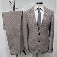 MOSS LONDON Slim Fit Houndstooth 3 Piece Suit C42R W36 L31