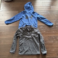 Lot Of 2 Boys Under Armour Sweatshirts Youth Medium Blue And Grey