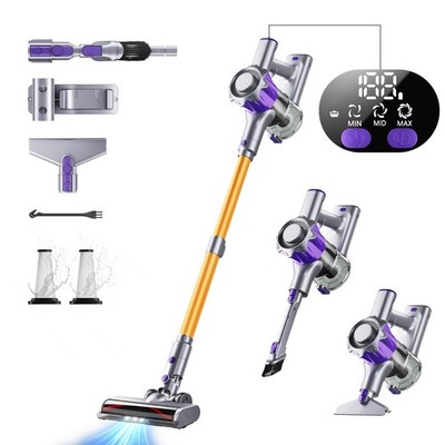Cordless Vacuum Cleaner, 450W 50Kpa Powerful Stick Vacuum, Up to 70Mins Recha...