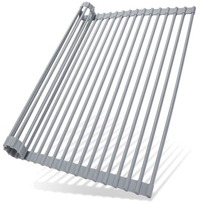 Silicone Wrapped Roll Up Dish Drying Rack - Large Over Sink^