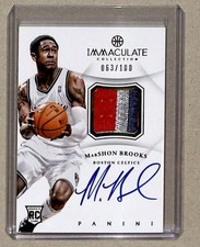 2012-13 Immaculate Patch MarShon Brooks RC Auto 063/100 #AP-MB