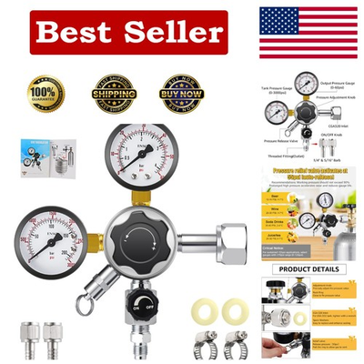 #ad Lightweight Quick Disconnect Keg Regulator with Overpressure Safety Relief Valve $61.19