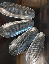 4 x Kosta Boda Party Ware Vintage Corn On The Cob Heavy Glass Side Dishes�