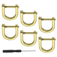6 Pcs 3/8" D-Rings Screw in Shackle Horseshoe U Shape D Ring Gold