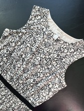 Ann Taylor LOFT Women XS Sleeveless Dress Black Tan Cream Lined SOFT Lightweight