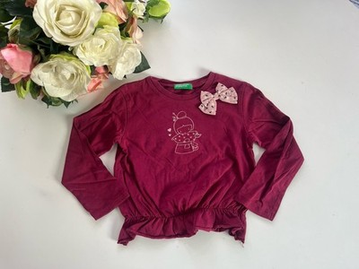 United Colors Of Benetton Mädchen Blusentop Gr. 98 104 ~ fuchsia ~ Langarmshirt