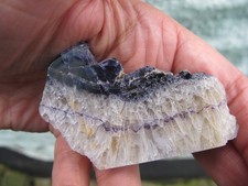 Blue John Fluorite Crystal  semi Polish Natural Castleton Derbyshire Treak Cliff