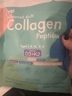 GUI 8in1 Advanced Multi Collagen Peptides D3&K2 Unflavored Grass Fed New Exp7/27