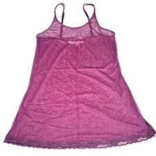 Victoria  s Secret Sheer Lace Slip Dress M Animal Print Lingerie Y2K Coquette