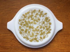 PYREX Verde Olive Leaf Pattern Casserole Dish -LID ONLY- Vintage