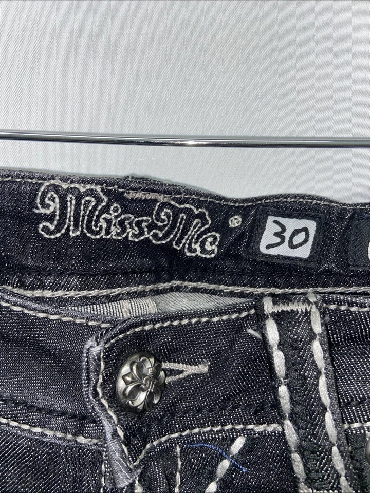 Miss Me 牛仔裤 JP5014-5 靴型剪裁黑色 30 X 32 码改变 L16 — 第 4/4 张图片