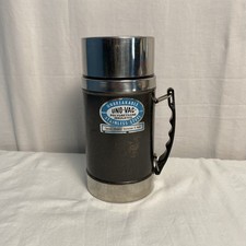 Uno-vac Wide Mouth Thermos Polyurethane Stainless Steel Vintage Clean!