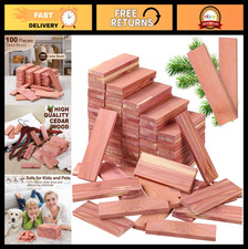 100 Pcs Aromatic Cedar Blocks for Clothes Storage, Natural Cedar Drawer  Closet