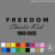RIP Charlie Kirk Vinyl Decal Window Sticker Truck Support