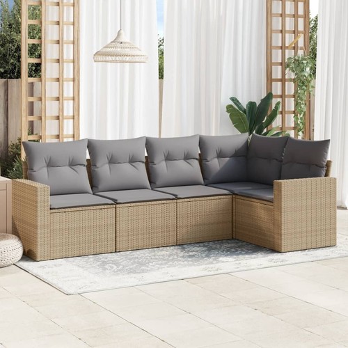 Garten Sofagarnitur Kissen Gartenmöbel Lounge Sofa Sitzgruppe Poly Rattan vidaXL - Bild 5 von 96
