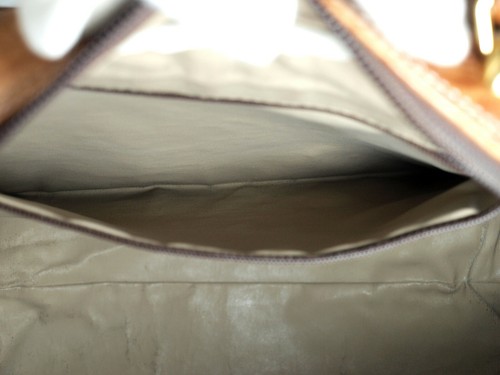 GHERARDINI Strauß geprägt braun Leder Tragetasche Handtasche Handtasche gebraucht Vintage - Bild 10 von 12