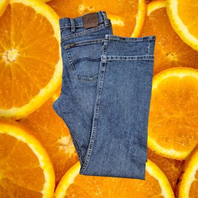 Lee Men's Blue Denim Regular Fit Straight Leg Pull-On Jeans