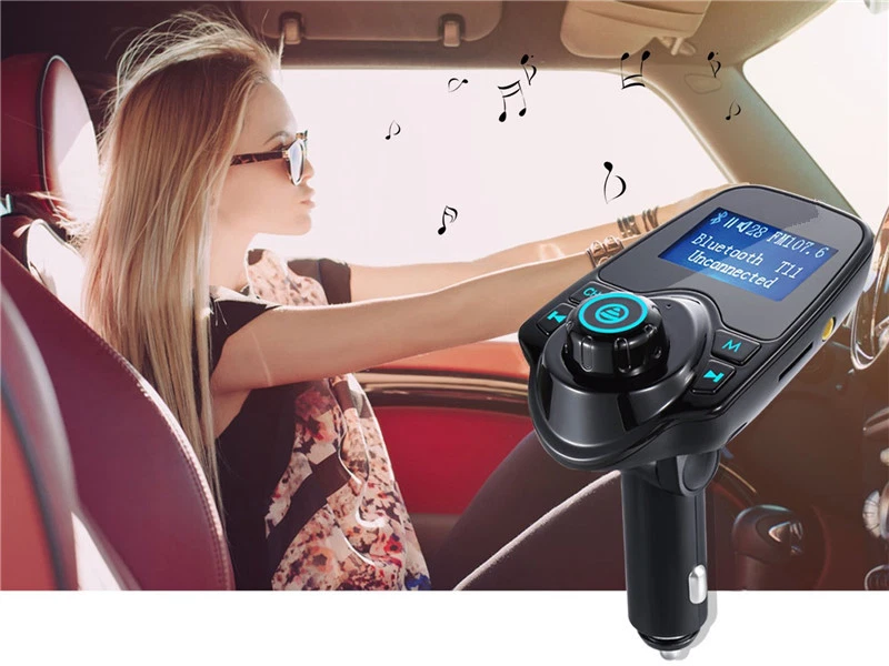 Bluetooth FM transmitter Adapter Dual USB charger for Car Stereo Radios Speakers - Image 3 of 4