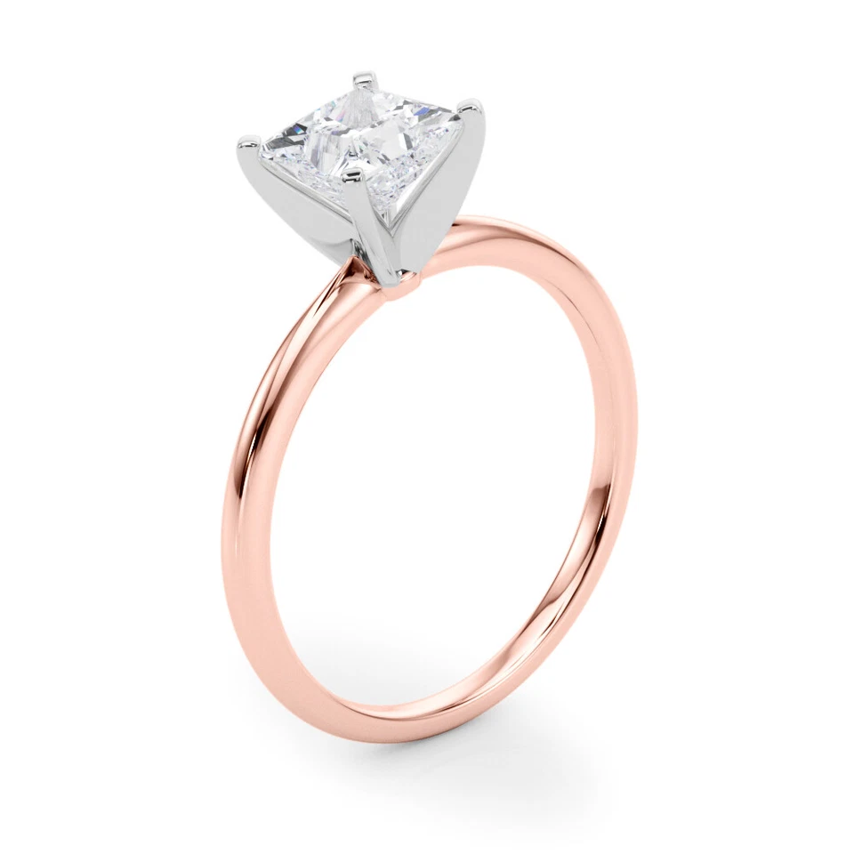 14K Rose Gold Princess Cut Lab Grown Diamond Engagement Ring 0.50ctw to 4.00ctw - Image 2 of 3