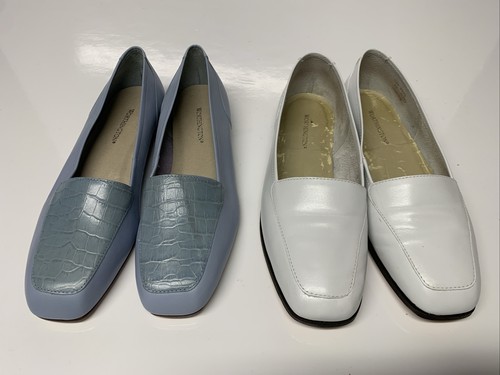 Worthington Damenschuhe Paket Linda pastellblau weiß elegante Slipper flache Schuhe Größe 7 - Bild 1 von 15