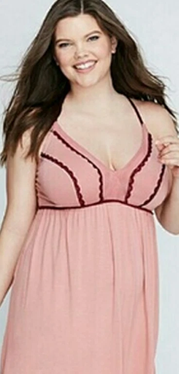 Mujer Lane Bryant Cacique Malla y Encaje Xback Babydoll Chemise NUEVO CON ETIQUETAS NUEVO Foto 2 de 4