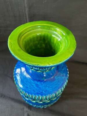 Vintage Bitossi Aldo Londi italy rare vase with green details