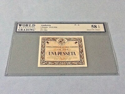 Andorra 1 Pesseta P-6 1936 WBG 58 TOP | eBay