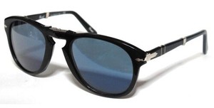 PERSOL 714 54 Black Blue Sunglasses Aviator Sun Glasses Black Folio | eBay