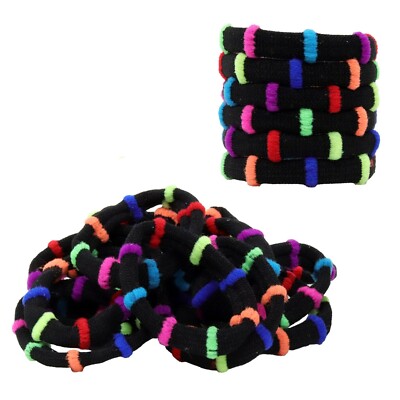 1000 Hair Ties Bulk Pack - Assorted Colors Ponytail Holders, Elastic Ribbon, Value Lot