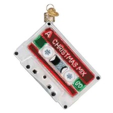 Old World Christmas CHRISTMAS MIXTAPE 32575 Glass Ornament w/OWC Box