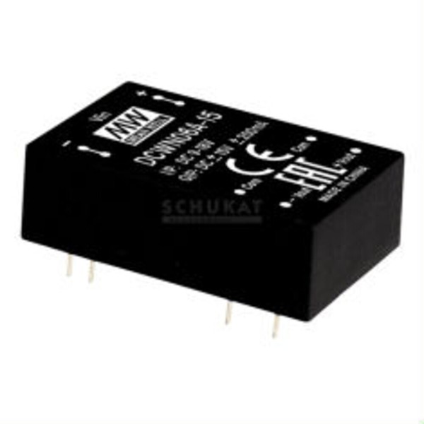 Meanwell DCWN06B-15, Dc Dc-Wandler, 18-36V:+ -15V + -200Ma 6W-image