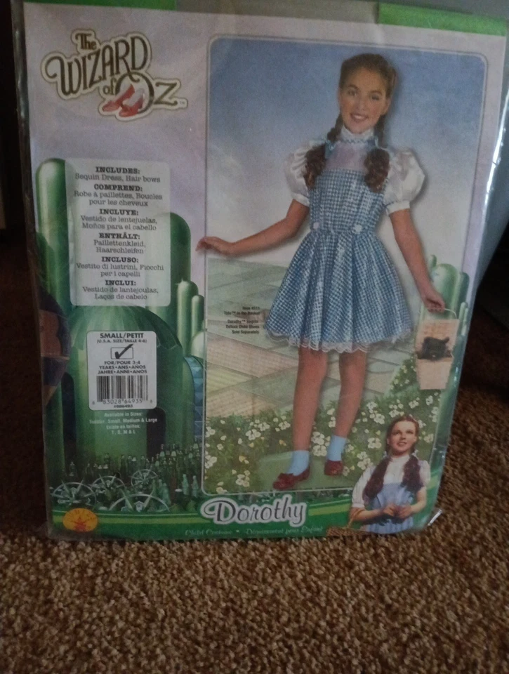 Niñas EL MAGO DE OZ DOROTHY Vestido DISFRAZ HALLOWEEN Pequeño 4-6 Rubíes Lentejuelas Foto 2 de 4